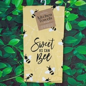 🌼 Sweet As Can Bee Yellow Kitchen Towel